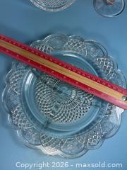 MaxSold Auction: Carnival Glass Compote with Pressed Glass Plates & Small Bowls - Lincoln (Ontario, Canada) SELLER MANAGED Downsizing Online Auction - Bartlett Road - Beamsville (STORAGE)