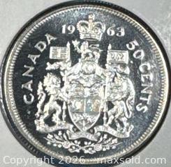 MaxSold Auction: Lot of 3 Canadian 50 Cent Coins 1963–1965 - Silver - Lincoln (Ontario, Canada) SELLER MANAGED Downsizing Online Auction - Bartlett Road - Beamsville (STORAGE)