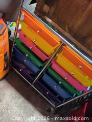 MaxSold Auction: Metal Storage Cart with 10 Plastic Rainbow Drawers on Casters - Plainville (Massachusetts, USA) SELLER MANAGED Estate Sale Online Auction - West Bacon Street (STORAGE)
