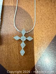 MaxSold Auction: 14K White Gold 18in Chain with 10K Gold Diamond Cluster Cross Pendant - Brampton (Ontario, Canada) SELLER MANAGED Charity/Fundraising Online Auction -  Pine Ridge Lane