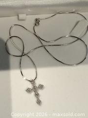 MaxSold Auction: 14K White Gold 18in Chain with 10K Gold Diamond Cluster Cross Pendant - Brampton (Ontario, Canada) SELLER MANAGED Charity/Fundraising Online Auction -  Pine Ridge Lane