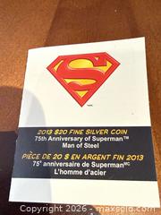 MaxSold Auction: 2013 $20 CAD 99.99% Silver Superman 75th Anniversary Coin - Brampton (Ontario, Canada) SELLER MANAGED Charity/Fundraising Online Auction -  Pine Ridge Lane