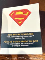 MaxSold Auction: 2013 Canadian $15 Fine Silver Superman 75th Anniversary Coin - Brampton (Ontario, Canada) SELLER MANAGED Charity/Fundraising Online Auction -  Pine Ridge Lane