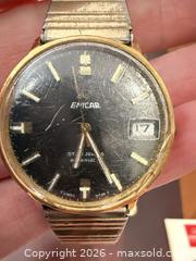 MaxSold Auction: Enicar Automatic Gold-Plated Watch with Black Dial - Brampton (Ontario, Canada) SELLER MANAGED Charity/Fundraising Online Auction -  Pine Ridge Lane
