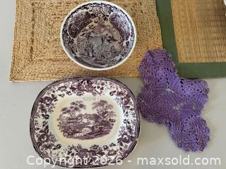 MaxSold Auction: Purple transferware items  - Hamilton Township (New Jersey, USA) SELLER MANAGED Estate Sale Online Auction - Deacon Drive