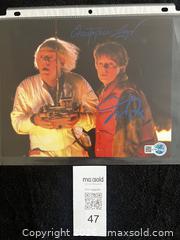 MaxSold Auction: MICHAEL J. FOX & CHRISTOPHER LLOYD AUTOGRAPHED 8X10 PHOTO W/COA - Vancouver (British Columbia, Canada) SELLER MANAGED Reseller Online Auction - West Broadway