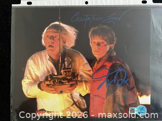 MaxSold Auction: MICHAEL J. FOX & CHRISTOPHER LLOYD AUTOGRAPHED 8X10 PHOTO W/COA - Vancouver (British Columbia, Canada) SELLER MANAGED Reseller Online Auction - West Broadway