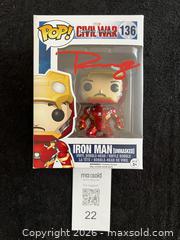 MaxSold Auction: ROBERT DOWNEY JR. AUTOGRAPHED "IRON MAN" FUNKO POP W/COA - Vancouver (British Columbia, Canada) SELLER MANAGED Reseller Online Auction - West Broadway