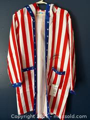 MaxSold Auction: SYLVESTER STALLONE AUTOGRAPHED "ROCKY" BOXING ROBE W/COA - Vancouver (British Columbia, Canada) SELLER MANAGED Reseller Online Auction - West Broadway
