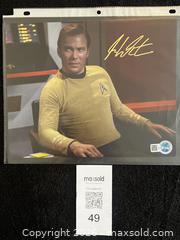 MaxSold Auction: WILLIAM SHATNER AUTOGRAPHED "CAPTAIN KIRK" STAR TREK 8X10 PHOTO W/COA - Vancouver (British Columbia, Canada) SELLER MANAGED Reseller Online Auction - West Broadway