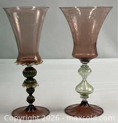 MaxSold Auction: Vintage Murano Glass Goblets Artist Signed - Campbell (California, USA) PARTNER MANAGED Estate Sale Online Auction - Dell Avenue