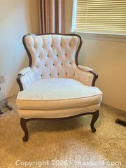MaxSold Auction: Vintage Ivory Upholstered Wing Chair - Burnaby (British Columbia, Canada) SELLER MANAGED Estate Sale Online Auction -  Sixth Street