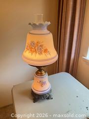 MaxSold Auction: Vintage Milk Glass Hurricane Parlor Lamp - 1970's - 1980's  - Burnaby (British Columbia, Canada) SELLER MANAGED Estate Sale Online Auction -  Sixth Street