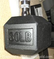 MaxSold Auction: free weight set with stand - Lincoln (Ontario, Canada) SELLER MANAGED Moving Online Auction - Sandy Cove Drive