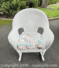 MaxSold Auction: White wicker rocker - Lincoln (Ontario, Canada) SELLER MANAGED Moving Online Auction - Sandy Cove Drive