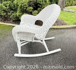 MaxSold Auction: White wicker rocker - Lincoln (Ontario, Canada) SELLER MANAGED Moving Online Auction - Sandy Cove Drive