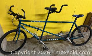 MaxSold Auction: Teal/Green Roland-Araya Tandem Bicycle with Shimano Components - Norfolk (Ontario, Canada) SELLER MANAGED Moving Online Auction - 14th Street West