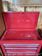 MaxSold Auction: Red Metal Rolling Tool Cabinet  - Collingwood (Ontario, Canada) SELLER MANAGED Downsizing Online Auction - Chamberlain Crescent