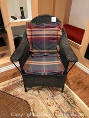 MaxSold Auction: Vintage Rattan Arm Chair & Cushions - Collingwood (Ontario, Canada) SELLER MANAGED Downsizing Online Auction - Chamberlain Crescent