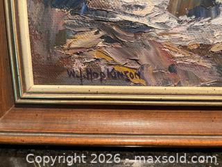 MaxSold Auction: W.J.Hopkins “Rocky Shoreline” Original Framed Oil Painting - Collingwood (Ontario, Canada) SELLER MANAGED Downsizing Online Auction - Chamberlain Crescent