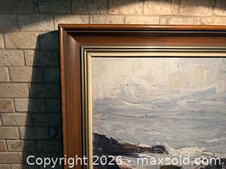 MaxSold Auction: W.J.Hopkins “Rocky Shoreline” Original Framed Oil Painting - Collingwood (Ontario, Canada) SELLER MANAGED Downsizing Online Auction - Chamberlain Crescent