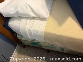 MaxSold Auction: Wooden Queen Headboard & Metal Bedframe with Mattress & Boxspring - Collingwood (Ontario, Canada) SELLER MANAGED Downsizing Online Auction - Chamberlain Crescent