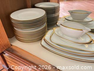 MaxSold Auction: Bavaria (Tirschenreuth) White Porcelain Dinnerware Set with Gold Trim - Mckinney (Texas, USA) PARTNER MANAGED Downsizing Online Auction -  Pelican Hills Drive