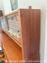 MaxSold Auction: Mid-Century Teak China Cabinet Hutch with Sliding Glass Doors - Mckinney (Texas, USA) PARTNER MANAGED Downsizing Online Auction -  Pelican Hills Drive