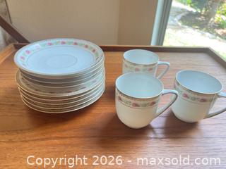 MaxSold Auction: Mid-Century Wood Serving Tray with Folding Stand & China Set - Mckinney (Texas, USA) PARTNER MANAGED Downsizing Online Auction -  Pelican Hills Drive