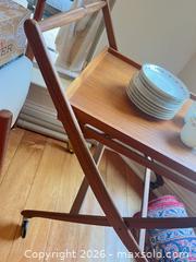 MaxSold Auction: Mid-Century Wood Serving Tray with Folding Stand & China Set - Mckinney (Texas, USA) PARTNER MANAGED Downsizing Online Auction -  Pelican Hills Drive