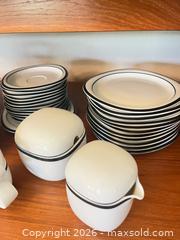 MaxSold Auction: Rosenthal (studio-linie) Porcelain Dinnerware Set, White with Black Band - Mckinney (Texas, USA) PARTNER MANAGED Downsizing Online Auction -  Pelican Hills Drive