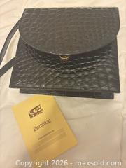 MaxSold Auction: Small Black Croc-Embossed Faux Leather Shoulder Bag - Mckinney (Texas, USA) PARTNER MANAGED Downsizing Online Auction -  Pelican Hills Drive