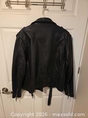MaxSold Auction: FMC Black Genuine Leather Biker Jacket XL - Hamilton (Ontario, Canada) SELLER MANAGED Downsizing Online Auction - Alderney Avenue
