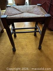MaxSold Auction: Antique oak, caned-top stool - Toronto (Ontario, Canada) SELLER MANAGED Downsizing Online Auction - Leacock Crescent