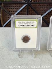 MaxSold Auction: Roman Empire Bronze Coins, c. 330 AD (Constantine era) — Lot of 2 - Hayward (California, USA) SELLER MANAGED Reseller Online Auction - Oakhill Way