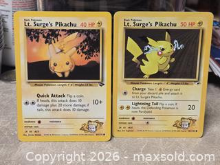 MaxSold Auction: Pokemon Lt Surge Pikachus 81/132 & 84/132 Cards Lot of 2 LP - Toronto (Ontario, Canada) PARTNER MANAGED Downsizing Online Auction - Mcadam Avenue