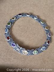 MaxSold Auction: Sterling silver (925 Handmade) bracelet with assorted colored stones - Toronto (Ontario, Canada) PARTNER MANAGED Downsizing Online Auction - Mcadam Avenue