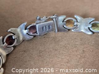 MaxSold Auction: Sterling silver (925 Handmade) bracelet with assorted colored stones - Toronto (Ontario, Canada) PARTNER MANAGED Downsizing Online Auction - Mcadam Avenue