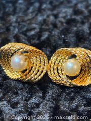 MaxSold Auction: 14k-HG Gold Earrings with real Pearl  - Vancouver (British Columbia, Canada) PARTNER MANAGED Estate Sale Online Auction - East Hastings Street