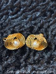 MaxSold Auction: 14k-HG Gold Earrings with real Pearl  - Vancouver (British Columbia, Canada) PARTNER MANAGED Estate Sale Online Auction - East Hastings Street