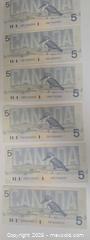 MaxSold Auction: Canadian $5 Banknotes, 1986 Birds/Laurier Series — Lot of 6 - Vancouver (British Columbia, Canada) PARTNER MANAGED Estate Sale Online Auction - East Hastings Street