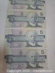MaxSold Auction: Canadian $5 Banknotes, 1986 Birds/Laurier Series — Lot of 6 - Vancouver (British Columbia, Canada) PARTNER MANAGED Estate Sale Online Auction - East Hastings Street
