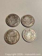 MaxSold Auction: Four Canadian 50 Cent Coins 1950–1956 Silver (pre-1967) - Ancaster (Ontario, Canada) SELLER MANAGED Downsizing Online Auction -  Galley Road