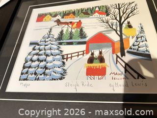 MaxSold Auction: Maud Lewis “Sleigh Ride" Limited Edition Framed lithograph  - Ancaster (Ontario, Canada) SELLER MANAGED Downsizing Online Auction -  Galley Road