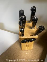 MaxSold Auction: 7 Piece J.A. Henckels / Henckels International Knife Set with Block Made in Spain - Midland (Ontario, Canada) PARTNER MANAGED Moving Online Auction - Mundys Bay Road