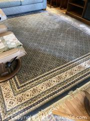 MaxSold Auction: Large Wool Rug with Dark Green Accent - Midland (Ontario, Canada) PARTNER MANAGED Moving Online Auction - Mundys Bay Road