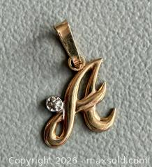 MaxSold Auction: 10K Yellow Gold Letter A Pendant - Marked  - Toronto (Ontario, Canada) PARTNER MANAGED Reseller Online Auction - Queen Street West.