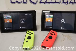 MaxSold Auction: Nintendo Switch (standard) Black Console with Neon Joy?Con, 2 Units - Toronto (Ontario, Canada) SELLER MANAGED Downsizing Online Auction - Danforth Avenue