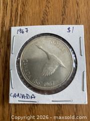 MaxSold Auction: 1967 Canada Centennial Silver Dollar Coin - Caledon (Ontario, Canada) SELLER MANAGED Downsizing Online Auction - Westchester Boulevard