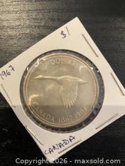 MaxSold Auction: 1967 Canada Centennial Silver Dollar Coin - Caledon (Ontario, Canada) SELLER MANAGED Downsizing Online Auction - Westchester Boulevard